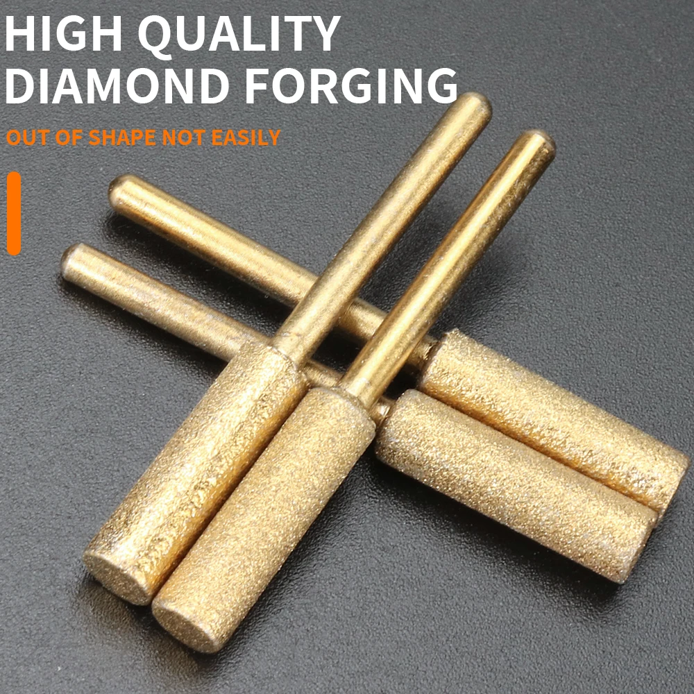 5/12 Tráng Kim Cương Hình Trụ Burr 4.0Mm 4.8Mm Máy Cưa Mài Đá Tập Tin Cưa Xích Mài Khắc mài Nhám