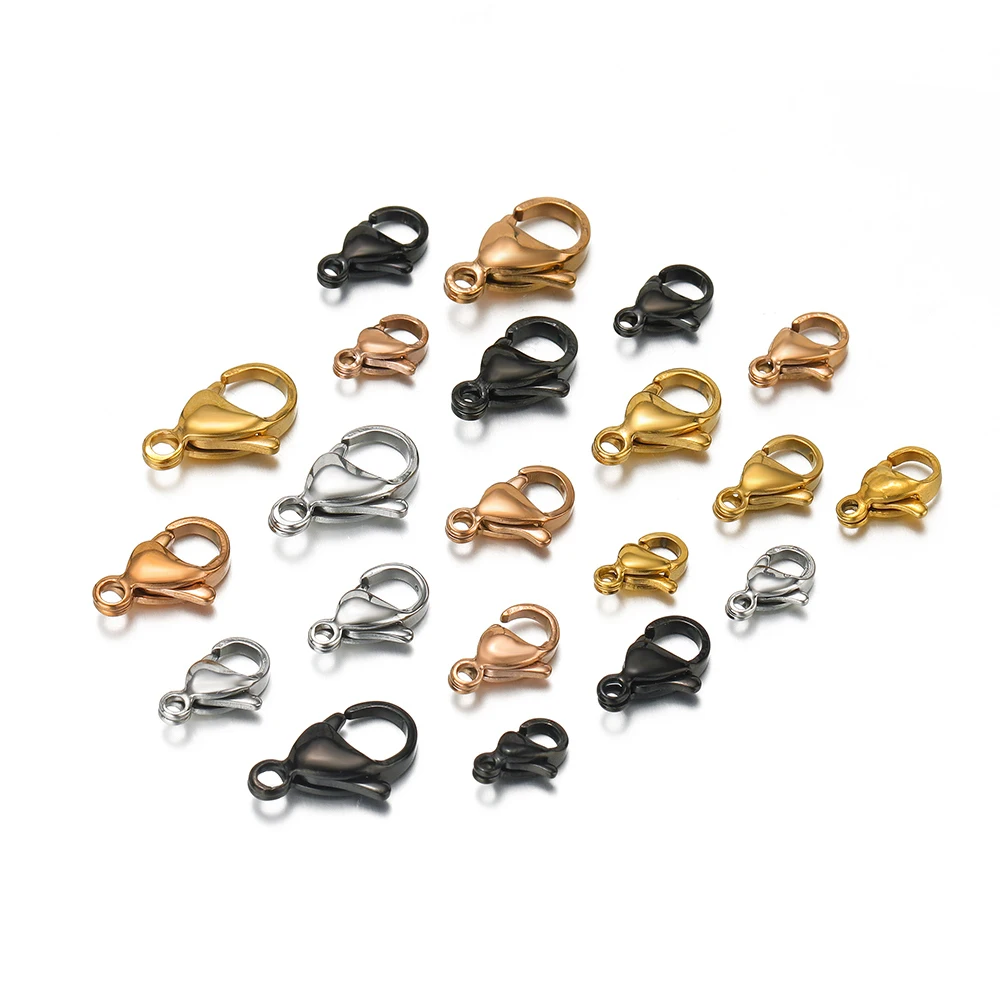 25Pcs No Fade Stainless Steel Lobster Clasps Hooks Connectors Closure for DIY Jewelry Making Bracelet Supplies Necklace Findings