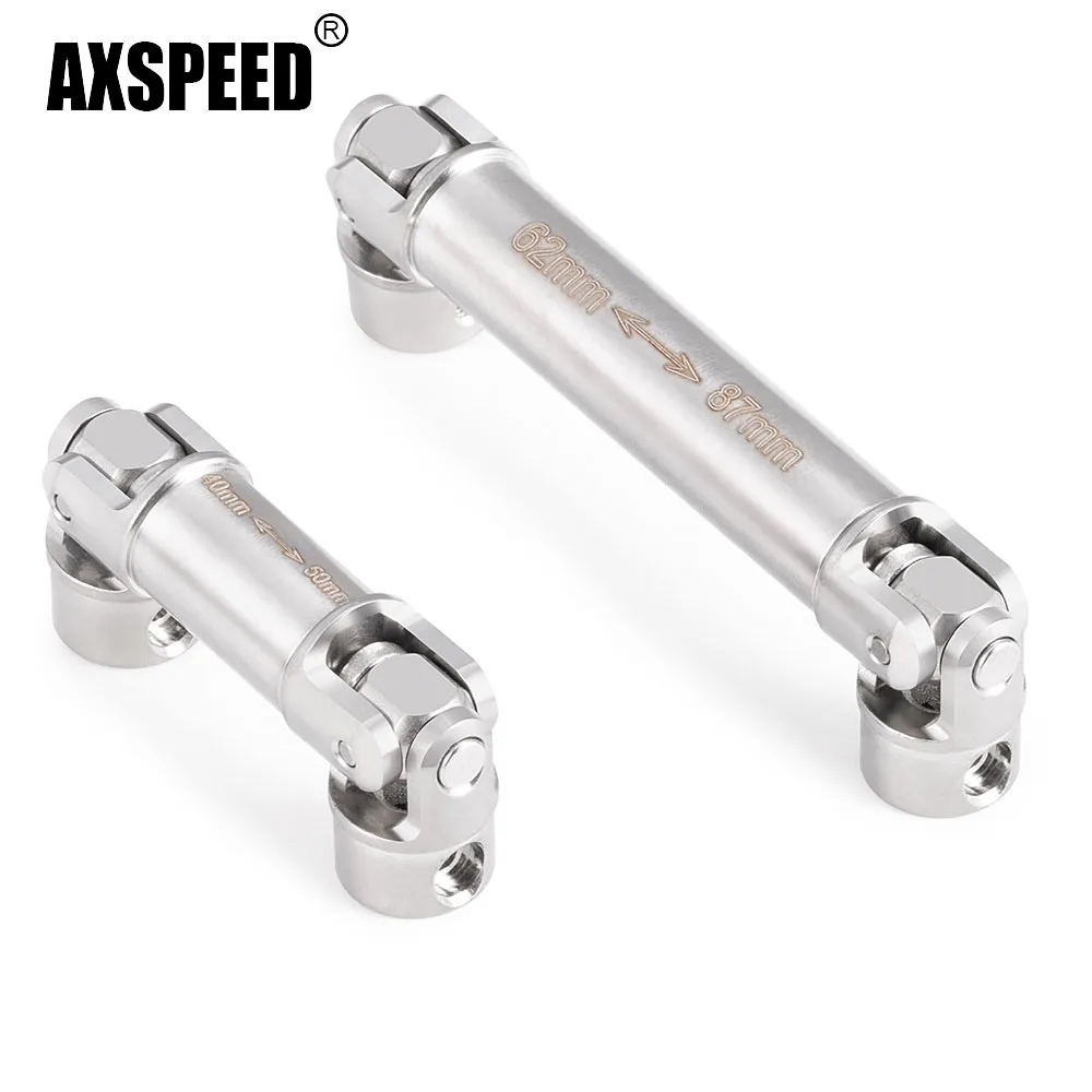 

AXSPEED 40-50 мм 62-87 мм шарнир приводного вала трансмиссии из нержавеющей стали для TRX-4M High K10 Trail Pickup F150 1/18 RC автозапчасти