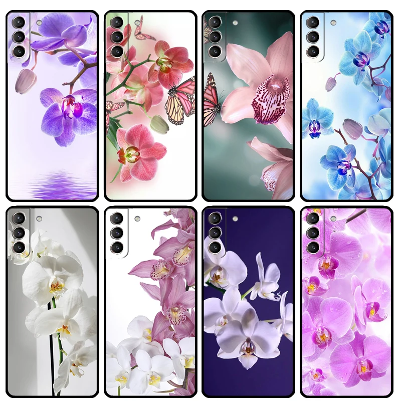 Orchid Flowers Colorful For Samsung Galaxy S23 S22 S21 Ultra S20 FE S8 S9 S10 Note 10 Plus Note 20 Ultra Case Cover