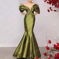 Elegant Long Evening Dresses for Women Satin V-Neck Floor-Length Mermaid Prom Party Wedding Special Events Gala Dress 2024