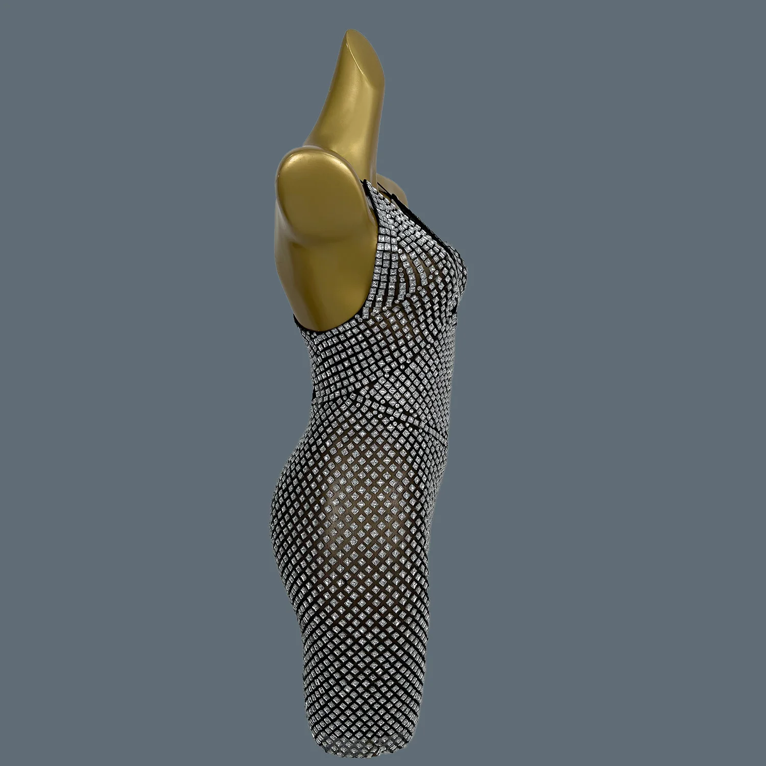 ผู้หญิงแฟชั่นคริสตัลชุดมินิหรูหราเซ็กซี่เวทีสวมใส่วันเกิด Party Prom Gowns ไนท์คลับเครื่องแต่งกาย Fengwomei