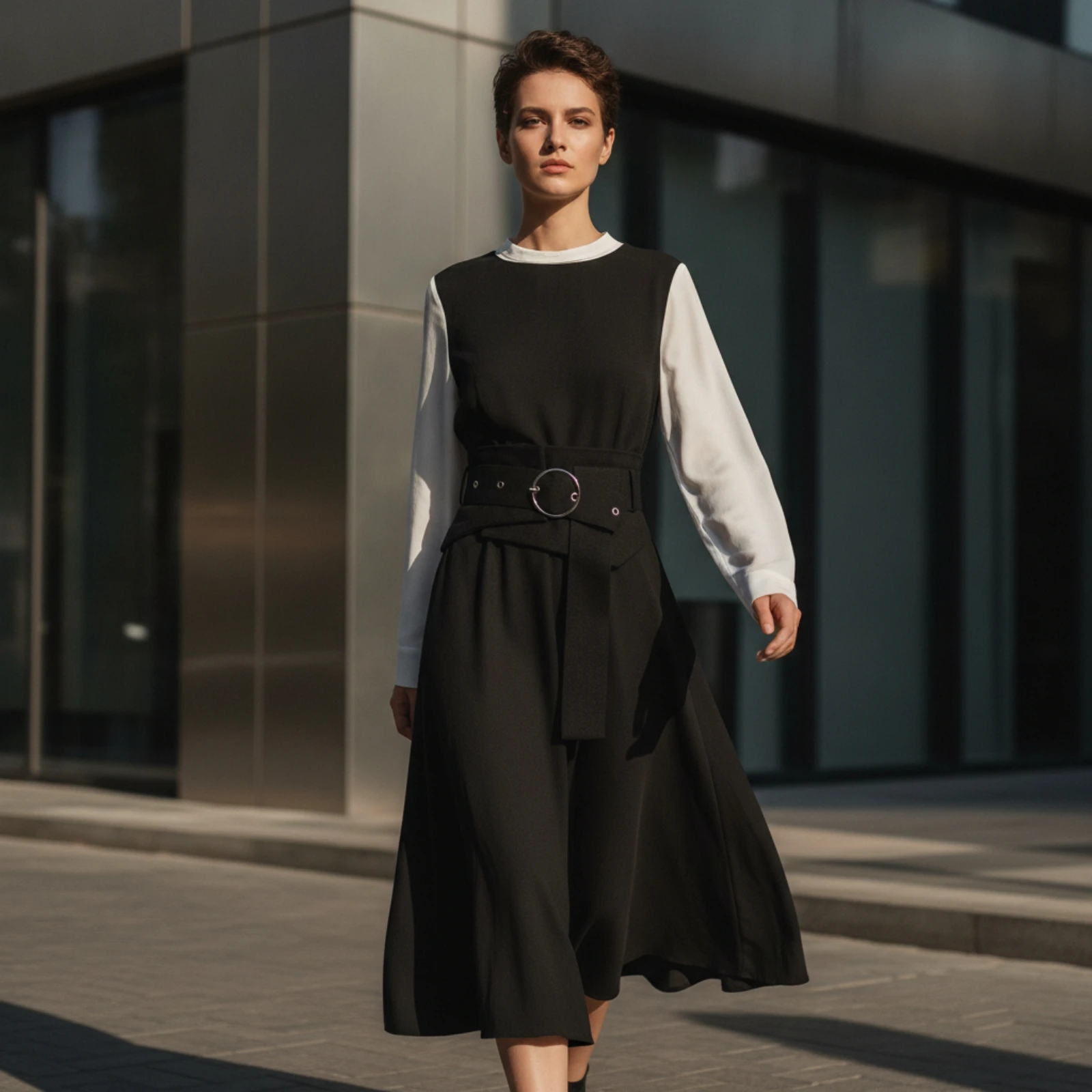 

Waist Belt with O-Circular Thick Textile Waist Belt Minimalist Soft for Women, Dresses, Oversized Shirts