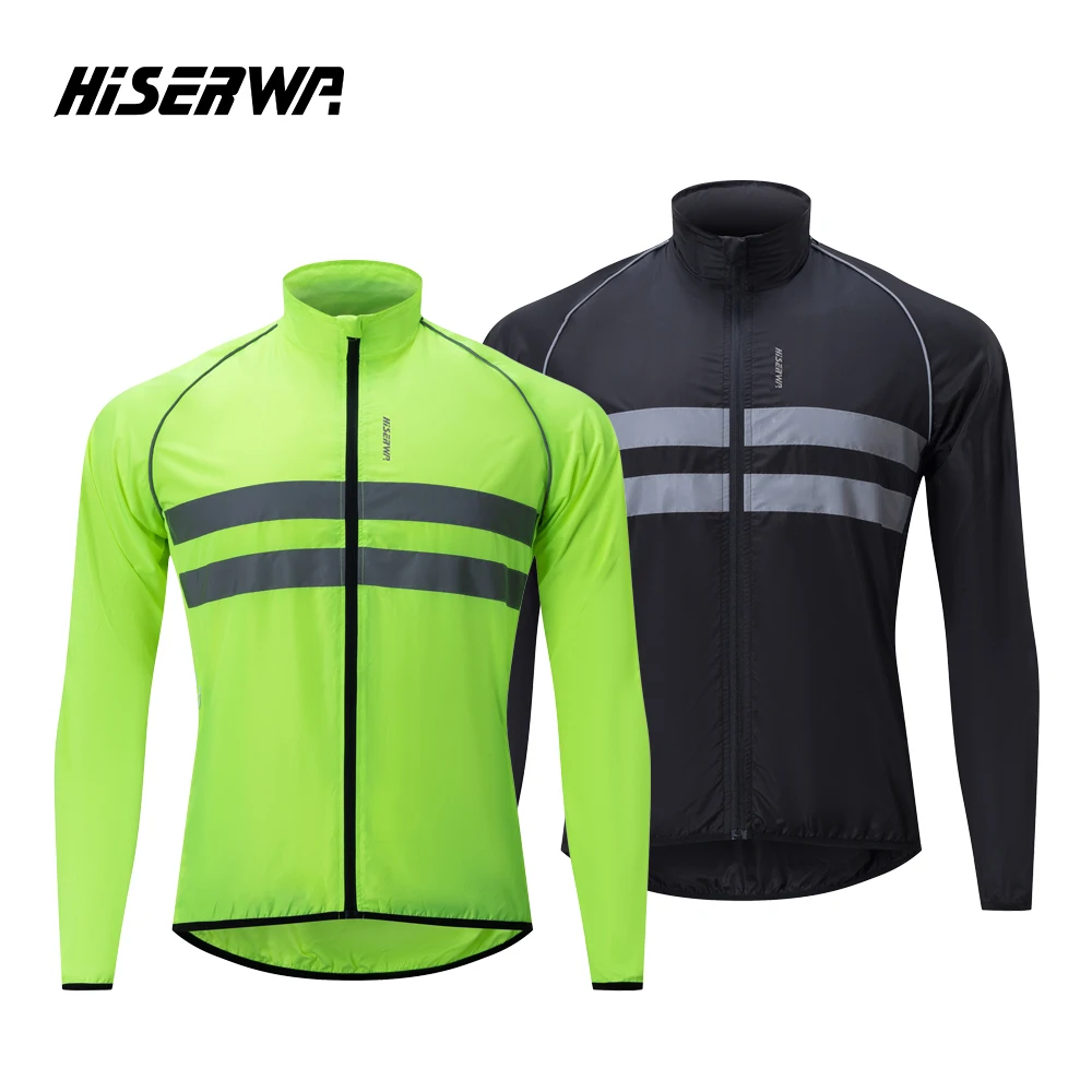 AliExpress HISERWA Cycling Jacket Reflective Windproof Water Resistant Windbreaker MTB Road Bicycle Long Jersey High Quality Wind Coat