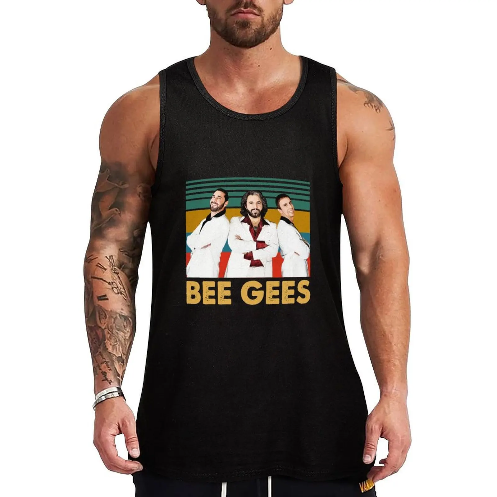 

Disco Bee Gees Band Music Gift Men Women Tank Top Pattern Print Tank Top Casual Graphic Sleeveless Top