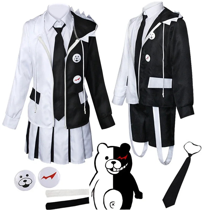 

Anime Danganronpa Cosplay Suit Monokuma Personification Jk Uniform Halloween Party Costume Shirt Skirt Shorts Cos Couple Models