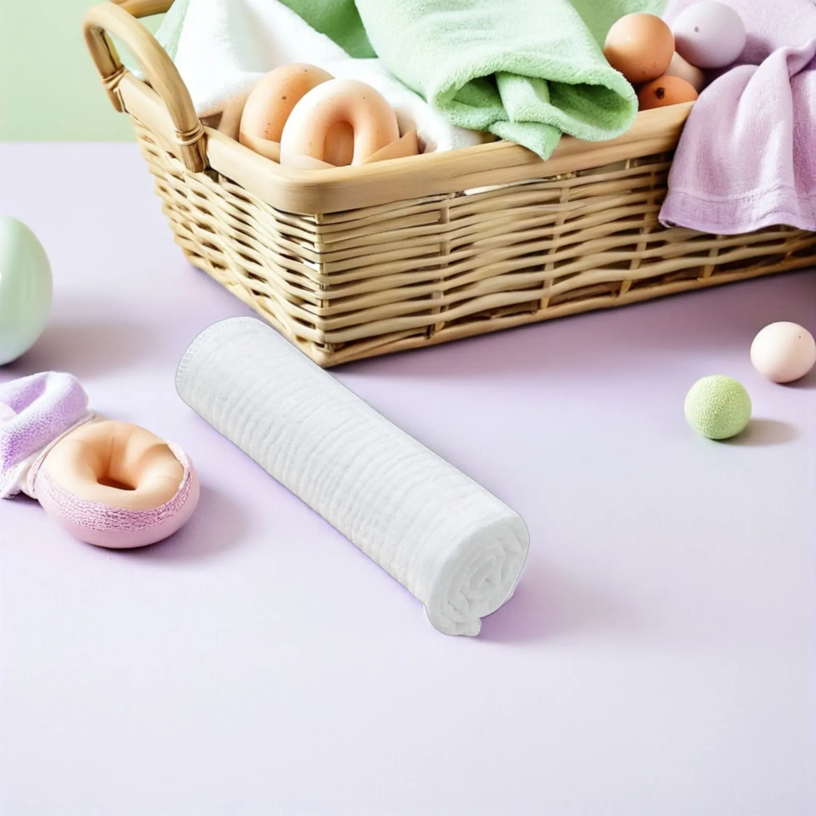 16Pcs Washable Muslin Diaper Flats White Double Layer Soft Breathable Cotton Reusable Newborn Cloth Diapers Baby Shower Gift