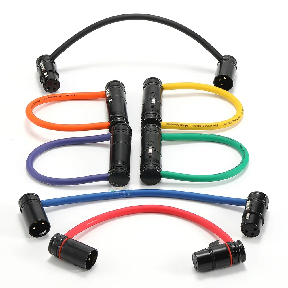AVSSZ Low profile 3 Pin XLR Connector Cable Right Angle L Shape Plug Microphone Mixer Amplifier SREXACT Professional Audio Line