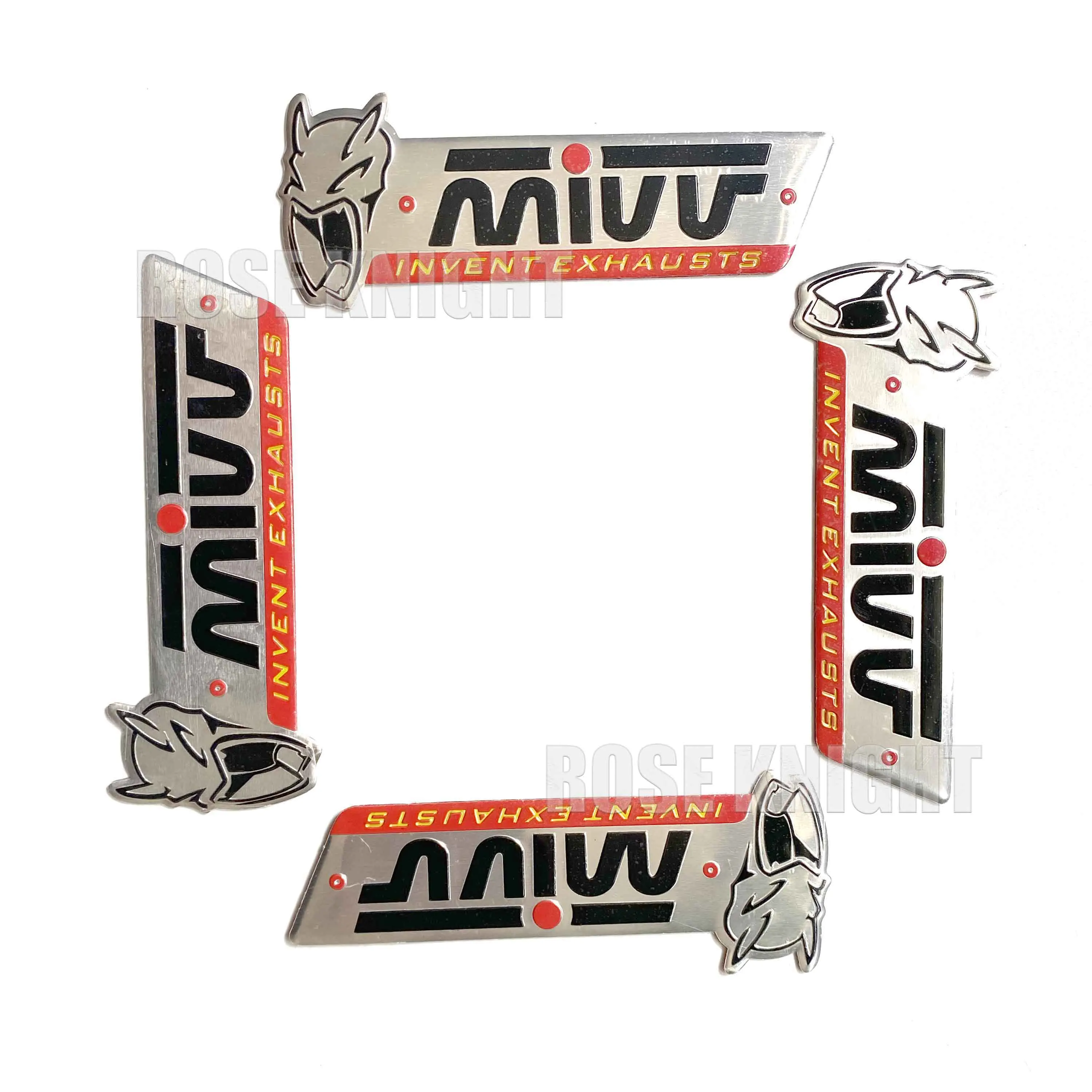 Aluminum Alloy Logo Sticker For Mivv Motocycle Exhaust Pipe Decoration Logo Decal Temperature Resistance Waterproof Mivv Sticker