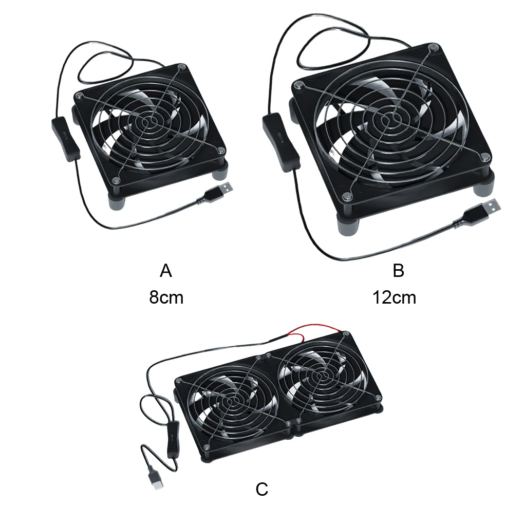 USB Powered Cooling Fan Living Room TV Box Computer External Fan Accessories