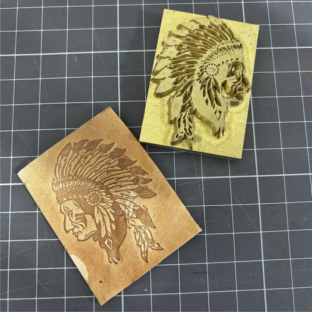 Indian Pattern Leather Stamp Brass Mold Hot Stamping Emboss Craft Tool Wood Branding Stamps 4.5x5cm Custom Logo Name