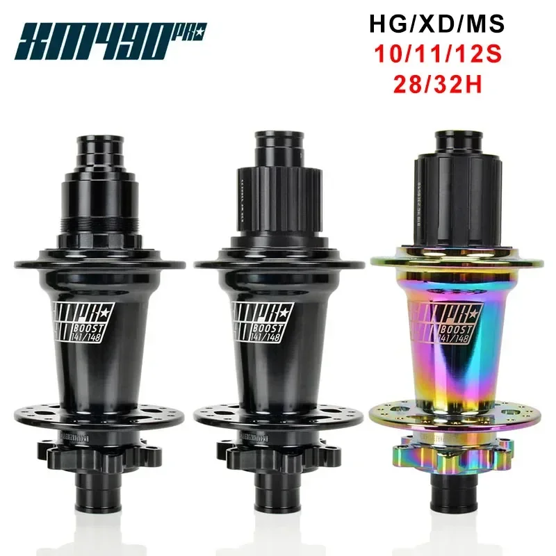 

Koozer XM490pro Boost CR-Mo стальная ось 28 32 отверстия HG XD MS 10 11 12s задняя 5x141 QR 12x148 мм THRU TA MTB велосипедные втулки запчасти