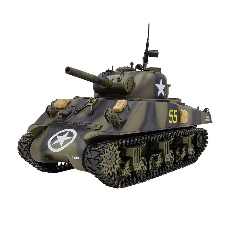 Rc Henglong Large Remote Control Tank Sherman M4a3 Multi Functional Battle Simulation Tank Toys Model Holiday Surprise Gifts