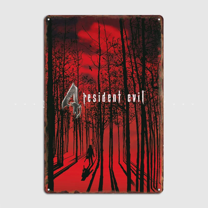 Resident Evil 4 Poster Metal Sign Custom Bedroom Room Decor Home Wall Decor Posters Indoor Wall Decoration
