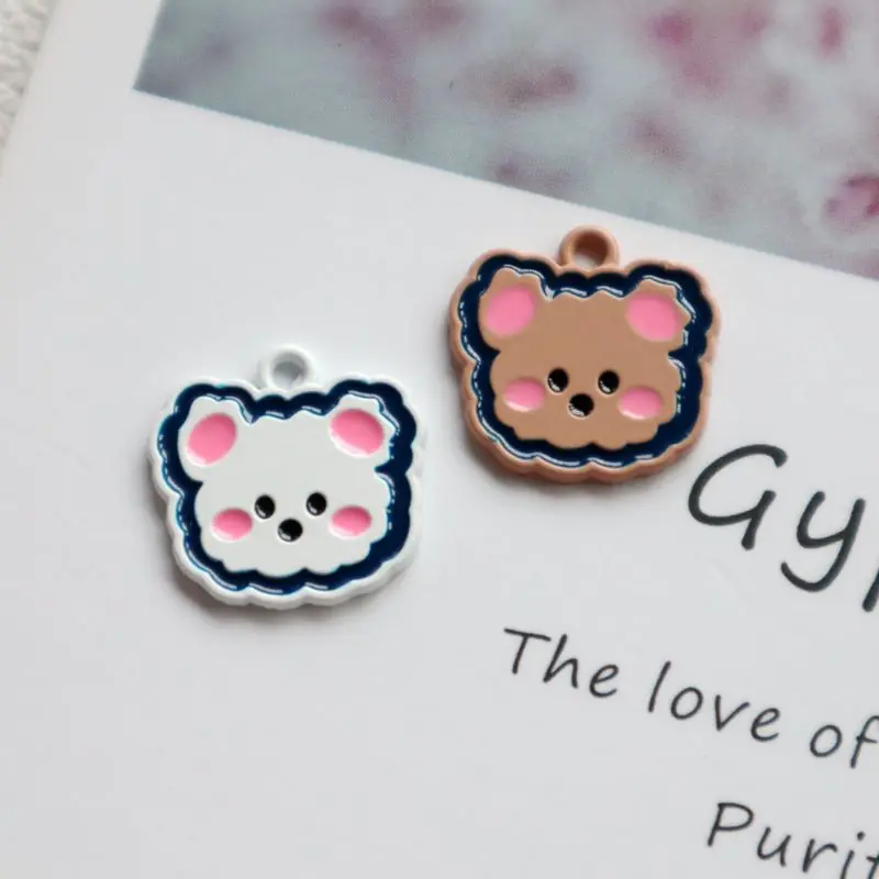 

10pcs Strawberry Love Bear Alloy Enamel Pendant Classic Tone Fashion Charm DIY Necklace Bracelet Earrings Keychain Accessories