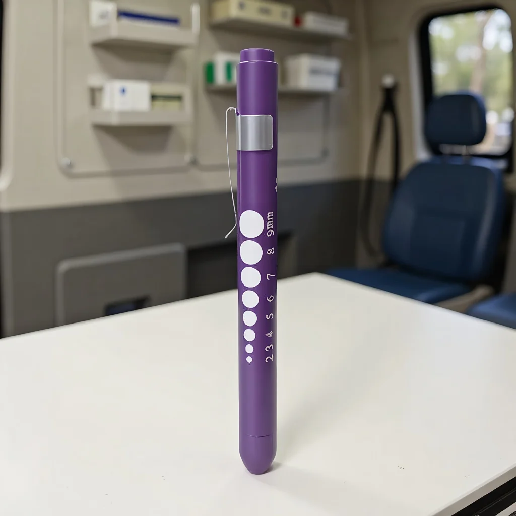 

1pc Purple Aluminum Alloy LED Pen Light Flashlight (White Light, Without Battery)