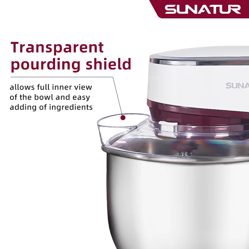 SUNATUR Electric Kitchen Blender Machine: Stand Mixer with Planetary Beater, Supports Dough Mixing,Processor for Home Appliances