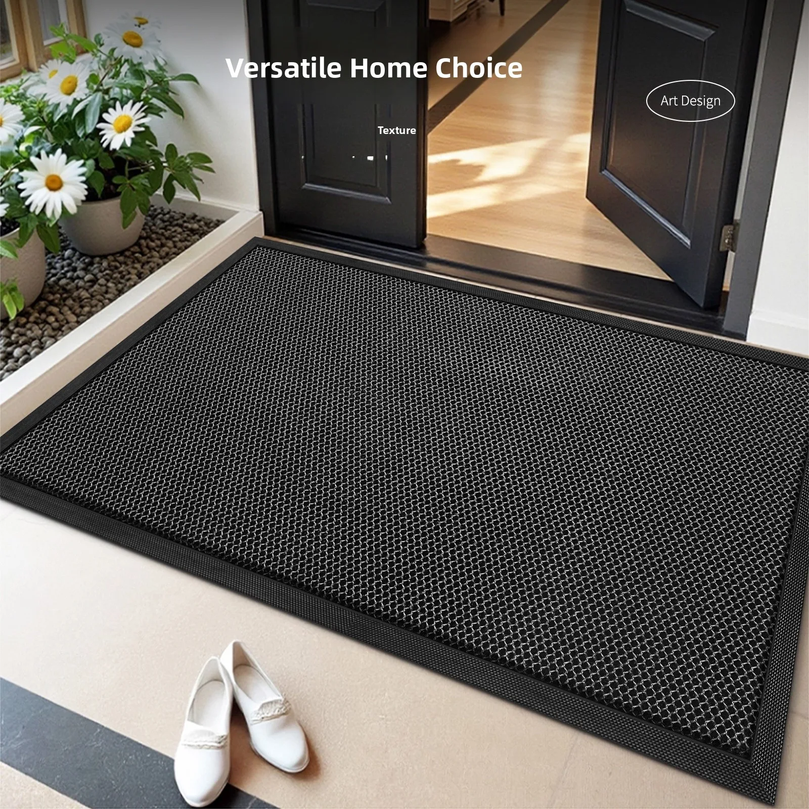 

Elastic Silk Home Entrance Mat Outdoor Wear-resistant Anti-slip Carpet Dust Removal Door Mat for Home Use Simple Sle hin...