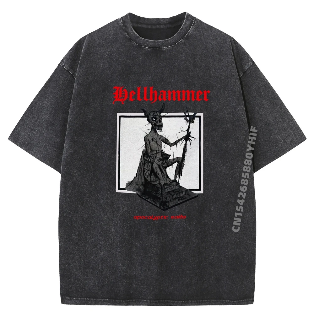 

Футболки с рисунком Hellhammer, черная статуя, дизайнерская футболка, мужская футболка для пар, мужская потертая одежда большого размера