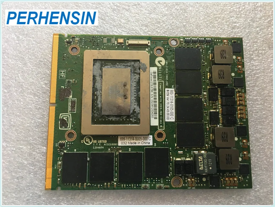 HXD3N 0HXD3N GTX675M GTX 675M Gfraphics Card N13E-GS1-A1 2G DDR5 FOR M17X R4 M18X R2 100% Test OK Free Shipping