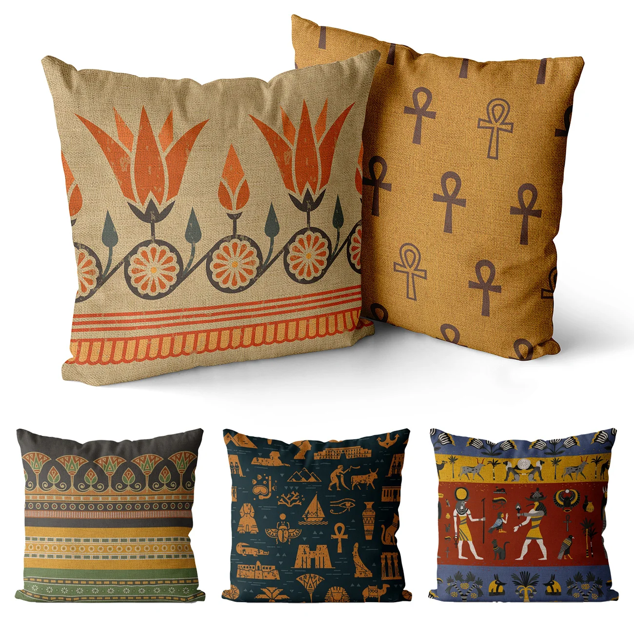 

Ancient Egypt Totem Pharaoh Print Pillow Case 45*45 40X40 Linen Pillow Cover Pillow Covers Decorative Fall Pillow Covers