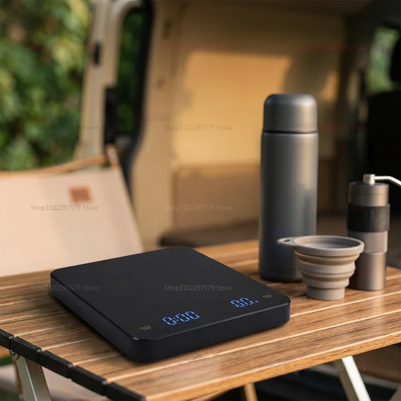 Rechargeable digital espresso scale 3kg 0.1g accuracy mini pour-over coffee scale portable travel food kitchen precision weight