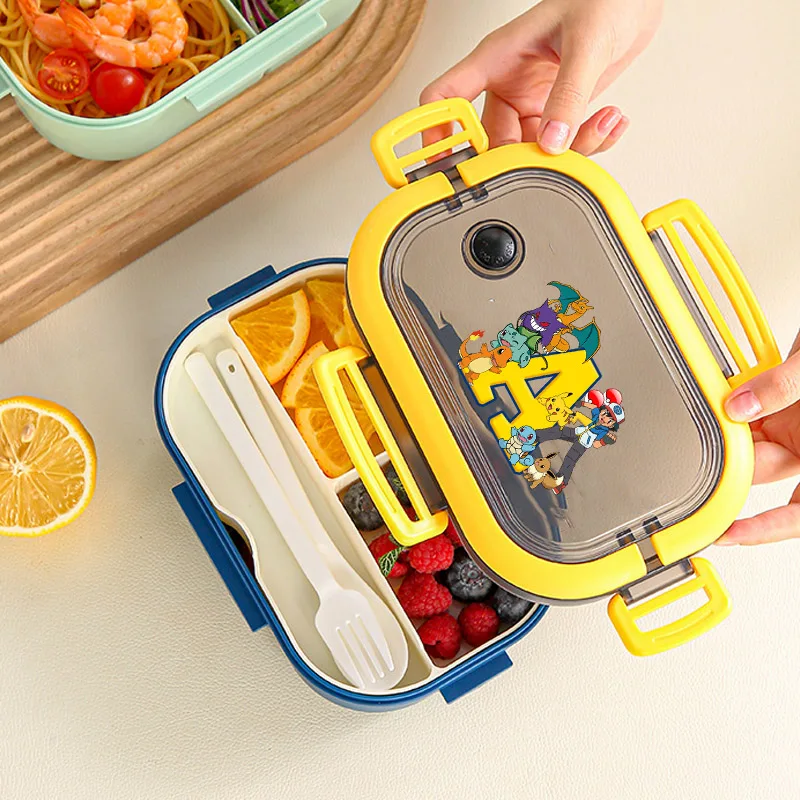 

Pokemon Pikachu Bento Lunch Box Anime Letter A-Z Double-layer Food Storage Containers School Picnic Lunchbox Office Dinner Cases