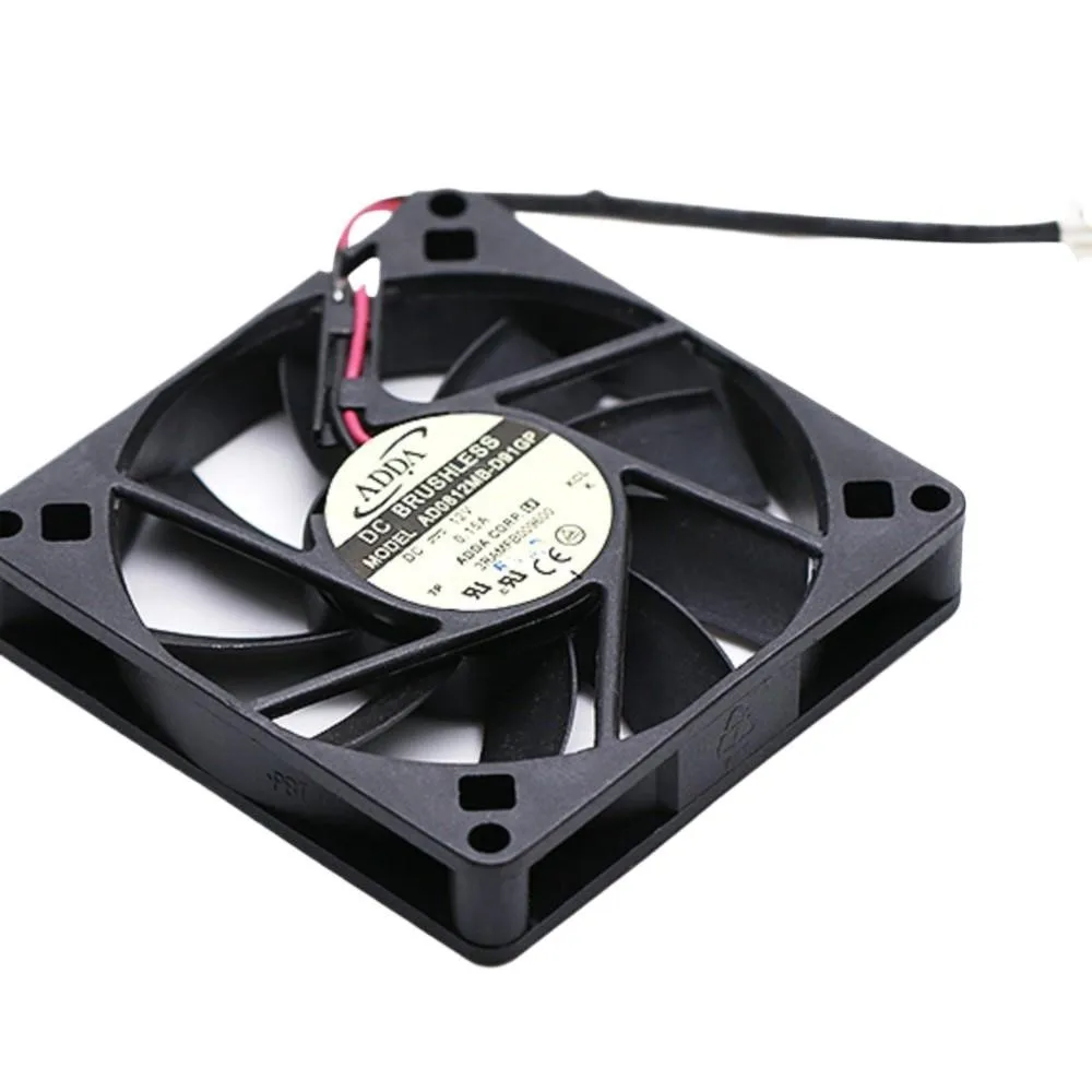 1PCS 80mm 12V Ultra Thin Fan for ADDA AD0812MB-D91GP Cooling Fan, 0.15A, 8015 Chassis 2-Wire, Compact Design
