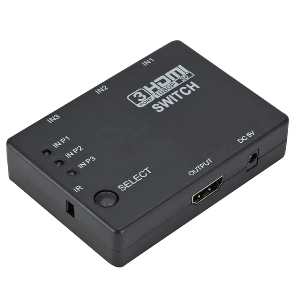 Przełącznik HDMI 3 wejścia 1 wyjście 3-portowy rozdzielacz HDMI Hub przełącznik 1080p HD 1.4 z pilotem do projektora DVD PS3/4 HDTV XBOX360