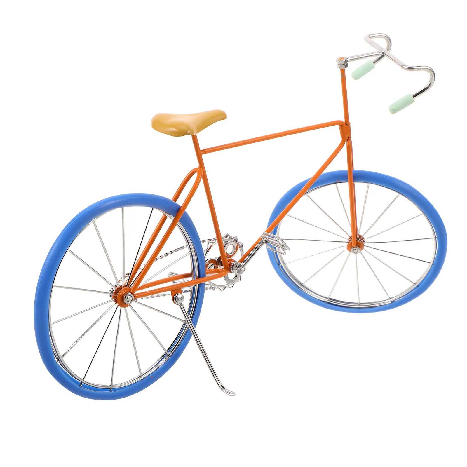 

Colorful Stainless Steel Bicycle Sculpture Tabletop Decorative Bike Ornament Realistic Retro Style Desktop Home Office