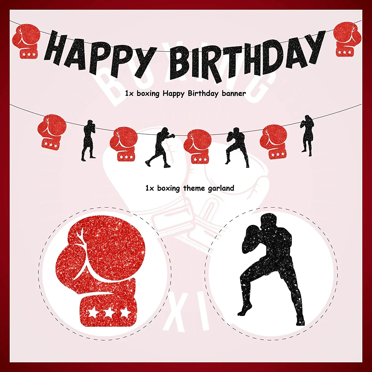 Lot De 12 Porte-Clés Thème Boxe - Décorations Fête Anniversaire, Prénatale Ou Sports De Combat Pour Hommes Et Enfants