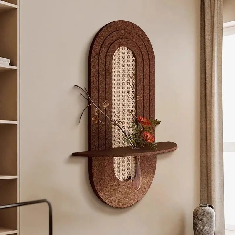 French medieval sandstone three-dimensional decorative painting, no punching, wall shelf, living room porch corridor aisle