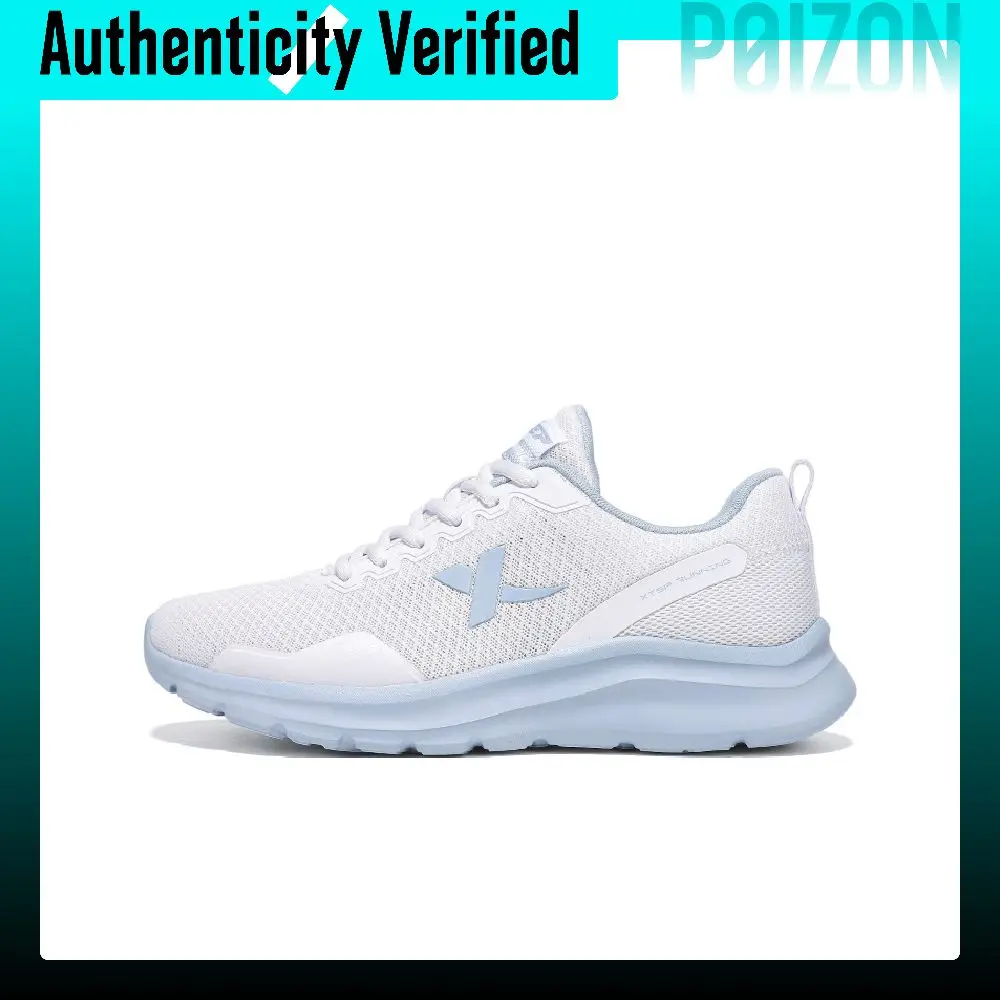 XTEP Cushioning, Wear Resistant Low top Casual Running Shoes Women's New White Dusk Dusty Blue 880118115003/