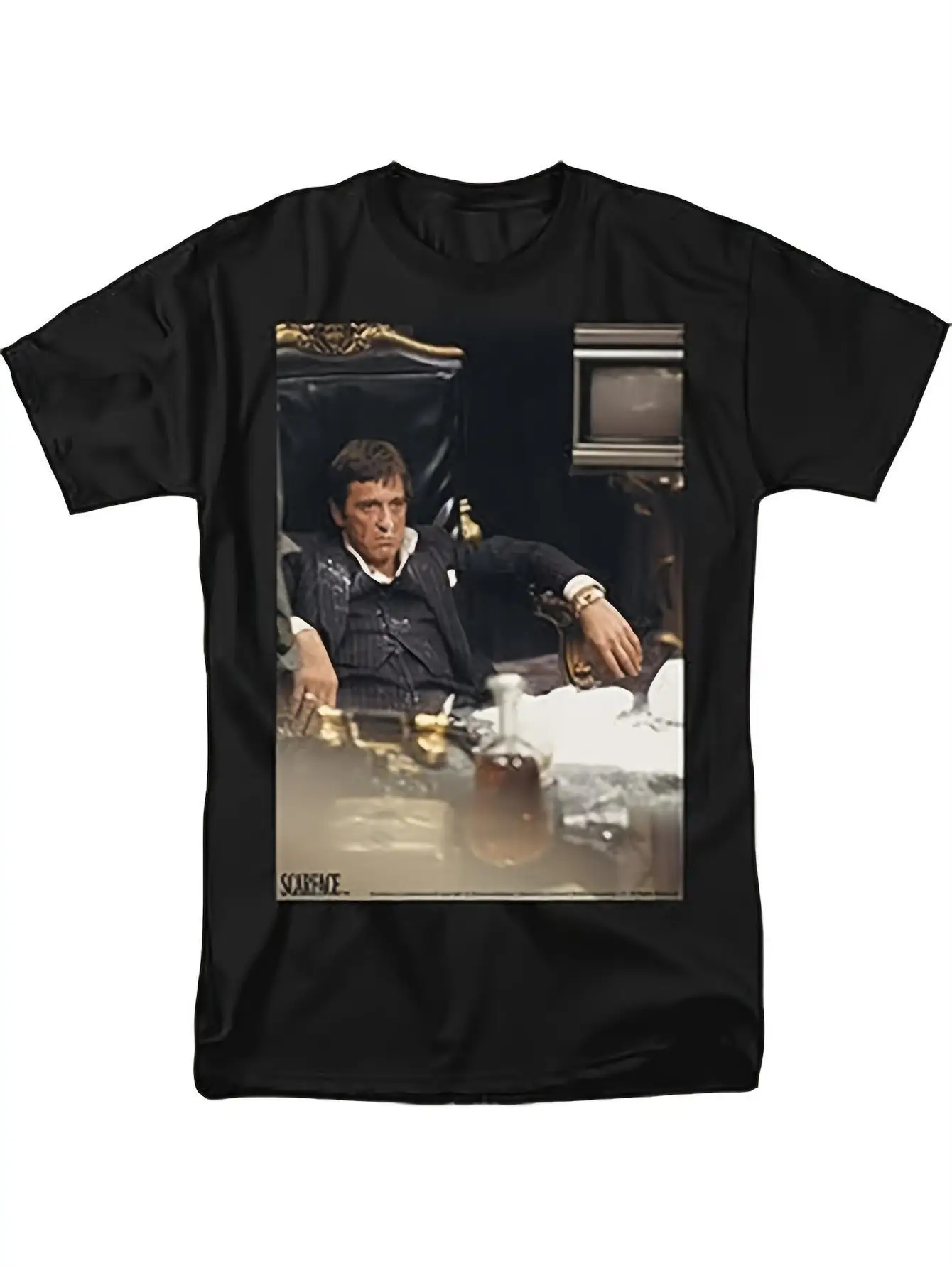 

Scarface Movie-Inspired Graphic T-Shirt for Men & Women - Featuring Tony Montana'S Throne & Jewelry Print, Casual Tee,