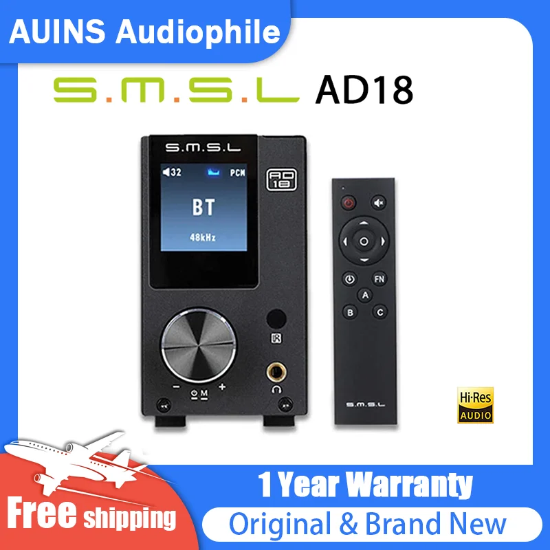 SMSL AD18 HIFI аудио стерео усилитель поддерживает Bluetooth4.2 Apt-X USB DSP ЦАП 80 Вт * 2 класс D встроенный полностью цифровой усилитель мощности