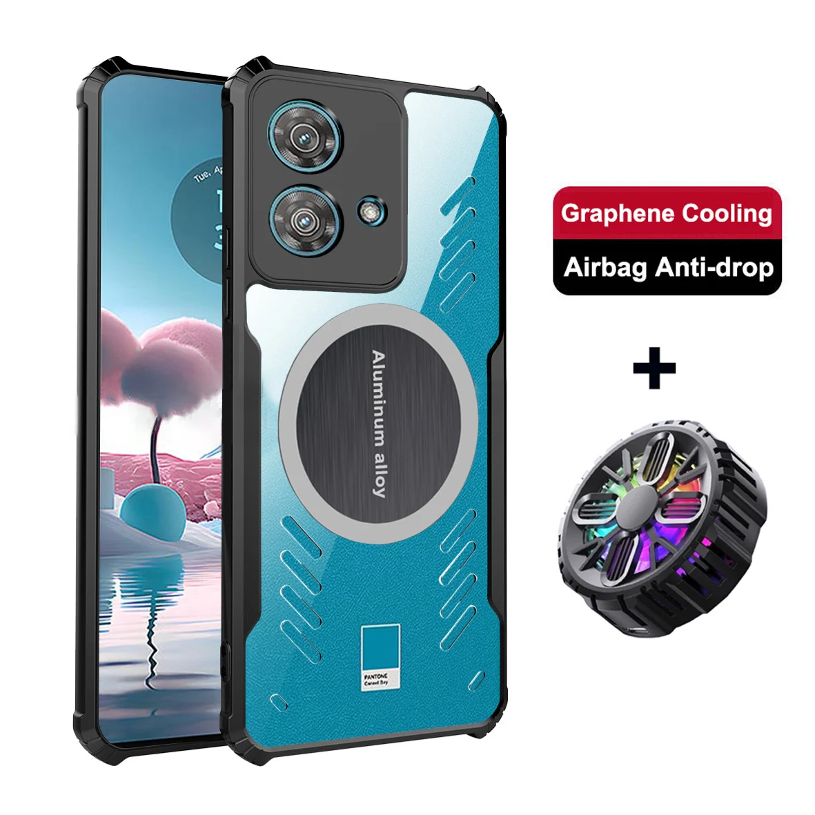 

For MOTO Edge 40 NEO Graphene Vent Hole Case For Moto rola Edge40 Neo 40Neo Heat Dissipation Breathable + Radiator Edge40Neo