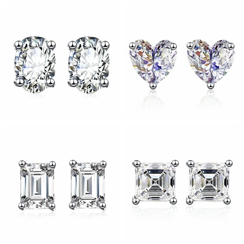 

PT950 Platinum Heart Teardrop Oval Earrings Women's 1Ct Moissanite -High-purity durable, eternal love, gift carries sweet wishes