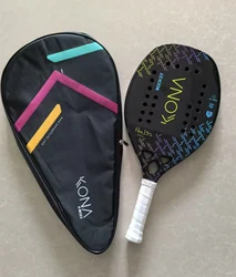 Beach Tennis Racket 3K Full Carbon Fiber Rough Surface Interlayer EVA Foam Opening or Hole in A Utensil Outdoor Sports Racquet