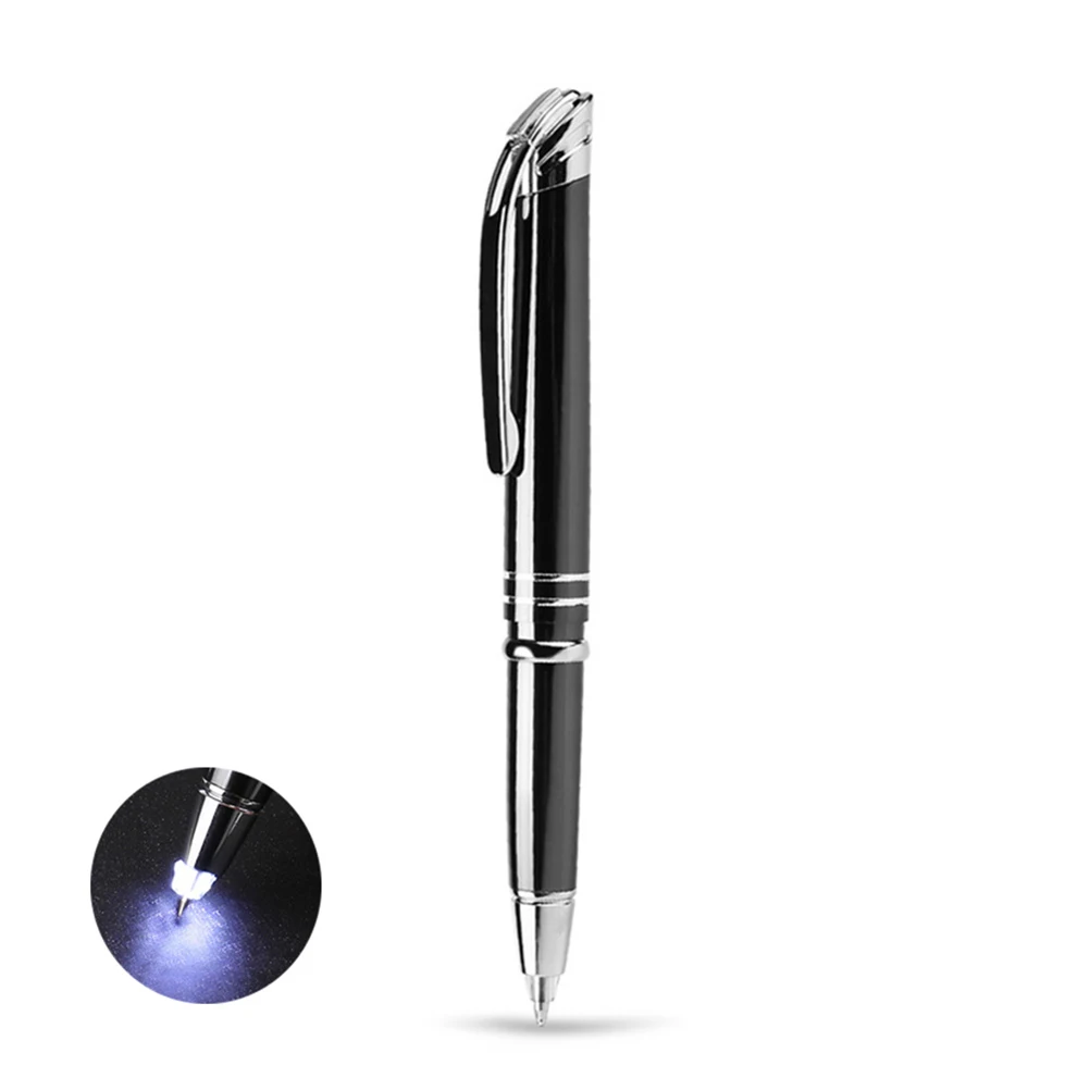 

Creative LED Ballpoint Pen Set Glowing Writing Office Supplies Ideal For Kids Students Metal Design