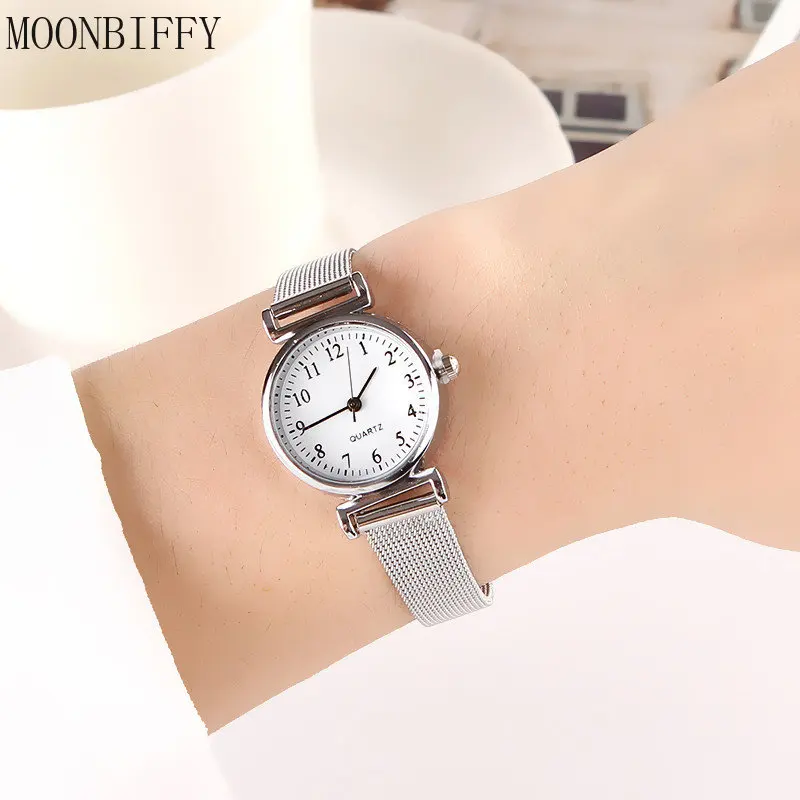 Fashion Quartz Watch for Women Luxury Female Watches Clock Wrist Watch White Stainless Steel Band Classic Watches Daily Gifts