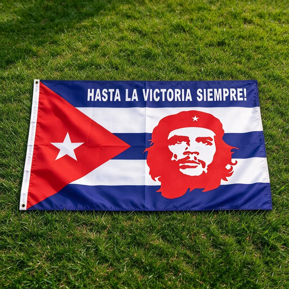 Che Guevara Cuba Revolution Flag 2x3ft 3x5ft 90x150cm Hasta La Victoria Siempre Polyester Banner Indoor Outdoor Wall Decor