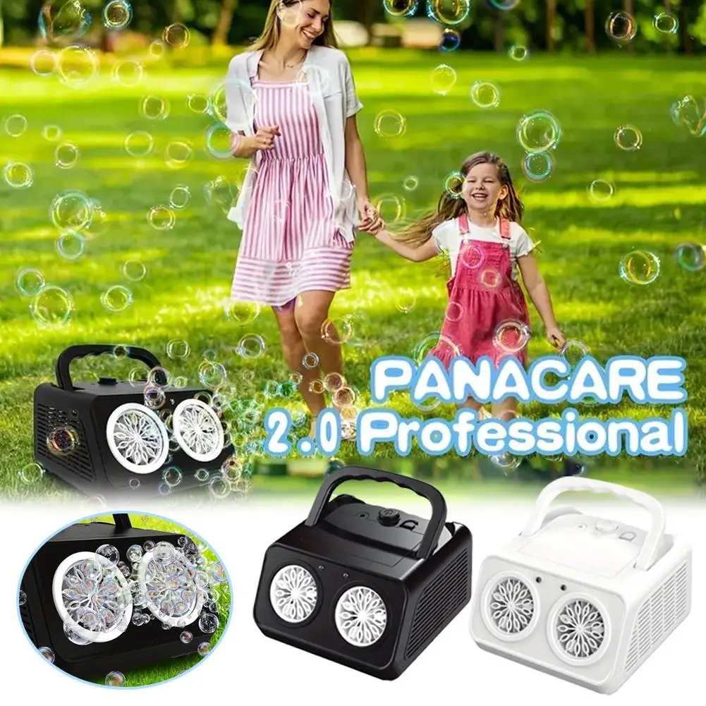 

PANACARE 2.0 Upgrade Dual Fan Automatic Bubble Machine, 2 Speed Portable High Output Bubble Blower, Outdoor Wedding Kids Party