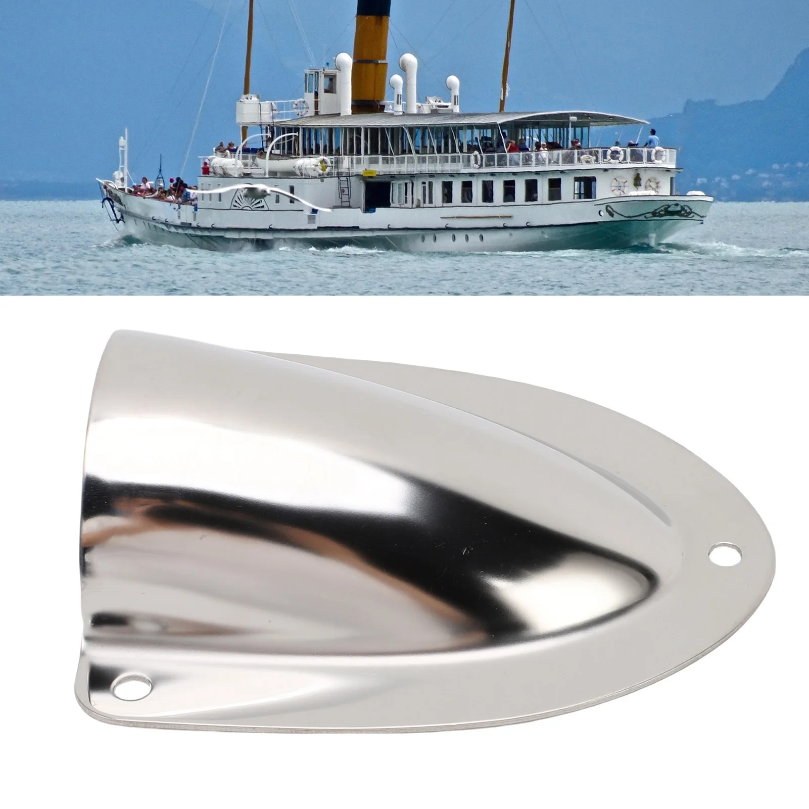 Marine Wire Vent Cover 4.7 X 3.9 X 1.4in Clam Shell Vent Cover Polished Finish 316 Stainless Steel High Strength for Sailboat