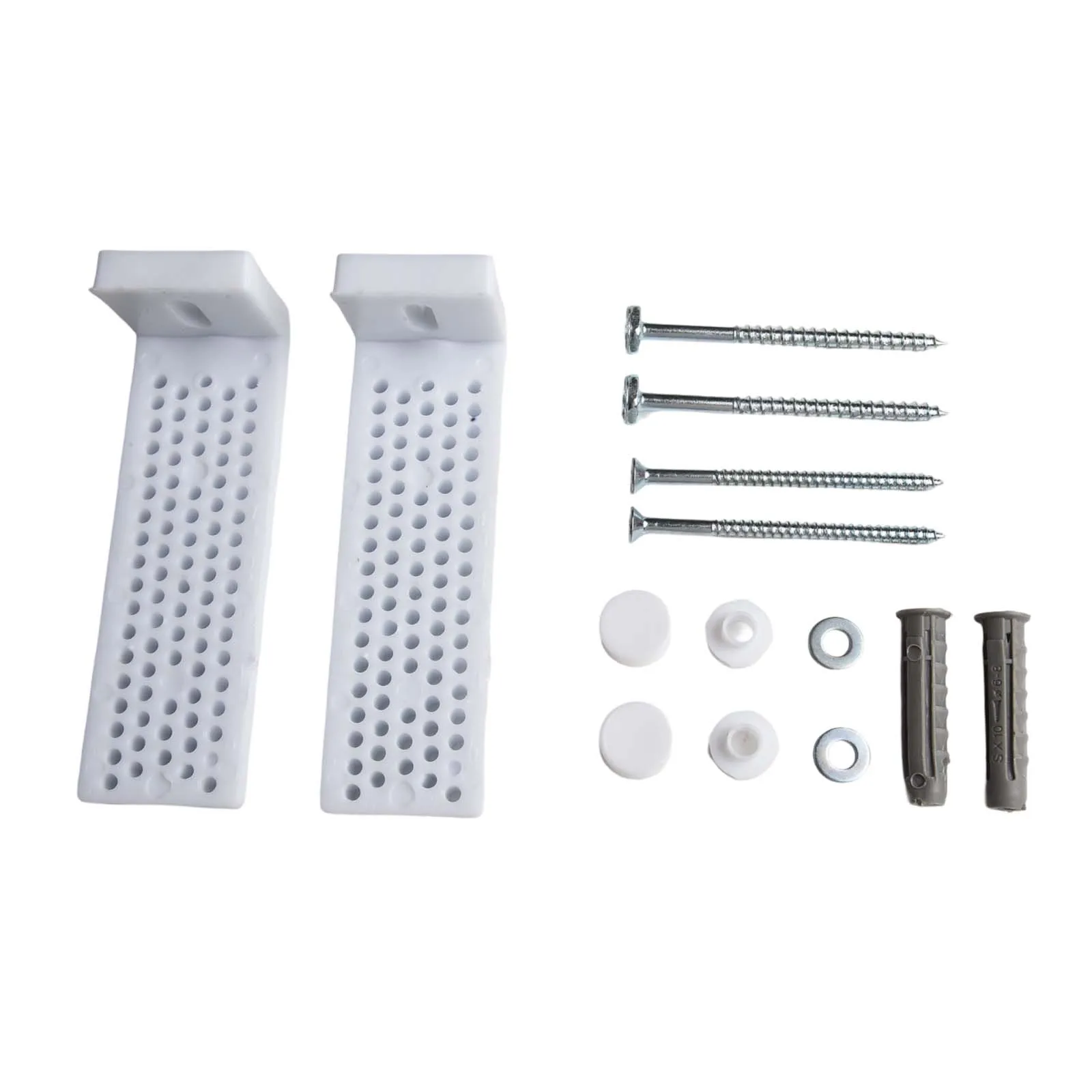 L-Shaped Toilet Mounting Hardware Kit for Permanent Floor Fastening of Standard Toilets and Compatible Sanitary Units