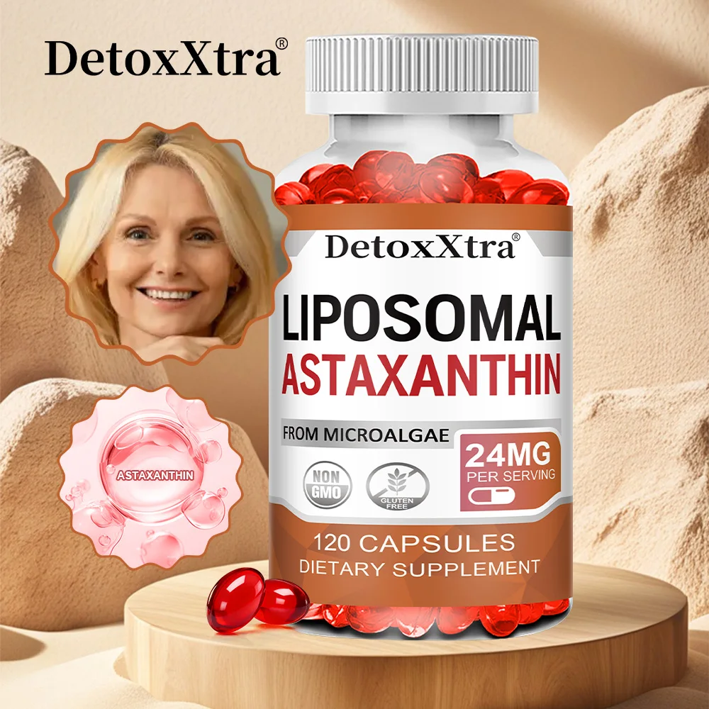 

24 Mg Liposome Astaxanthin Supplement, Promotes Cardiovascular Health & Metabolism Supporting Eye, Joint & Skin Health