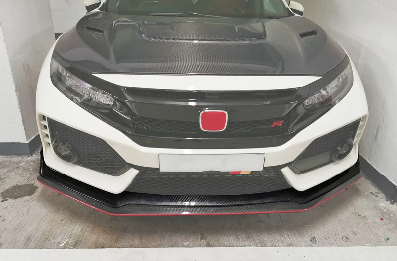 Armazém dos EUA para FK8 Civic Type-R OEM fibra de carbono lábio do para-choque dianteiro