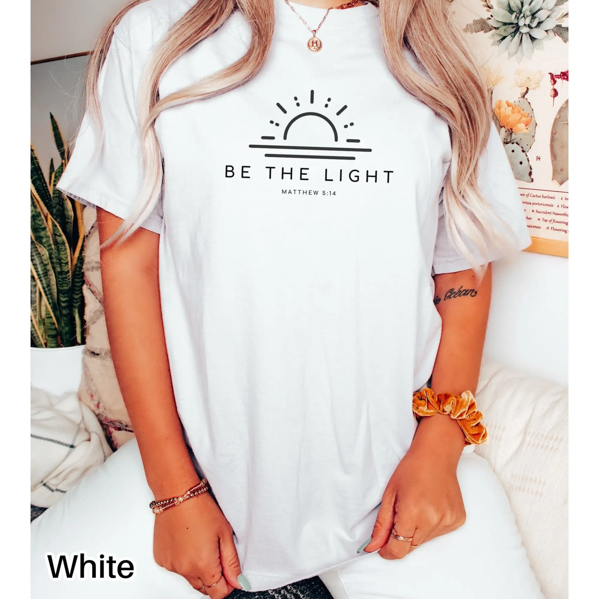 

MinimalisT T Shirt Comfort Colors Christian Be the LighT Inspirational Apparel for Bible Verse