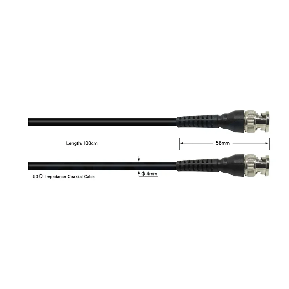 BNC Q9 Male To Male Plug Oscilloscope Test Cable Wire 50 Ohm 3.3ft Impedance Coaxial Cable Cord 100cm