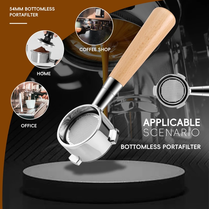 54Mm Bottomless Portafilter For Breville Barista Express BES870XL BES870BSXL BES878BSS BES880BSS BES840XL And More