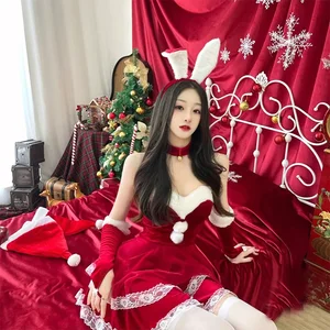 Cáp đỏ gợi cảm với cáp thỏ Giáng sinh, váy cosplay, váy nữ hoàng Halloween 10 Sales chính Cosplay Red Queen - №10